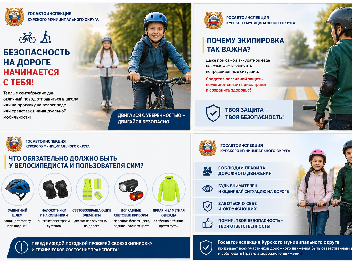 Госавтоинспекция Курского муниципального округа напоминает: безопасность на дороге начинается с правильной экипировки!ффф.
